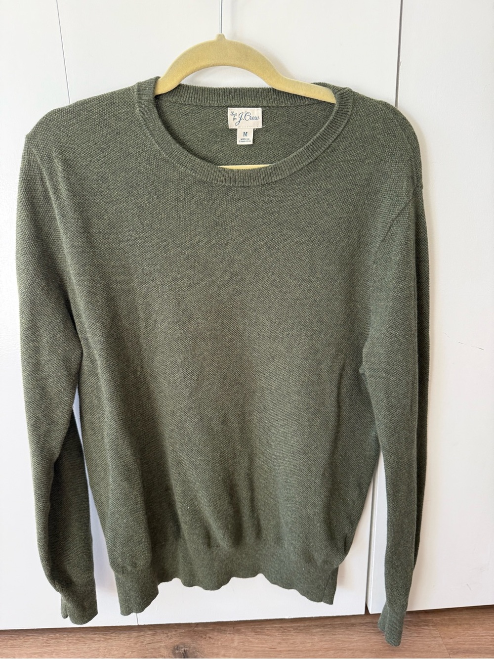 J. Crew Men's Olive Green Crewneck Sweater